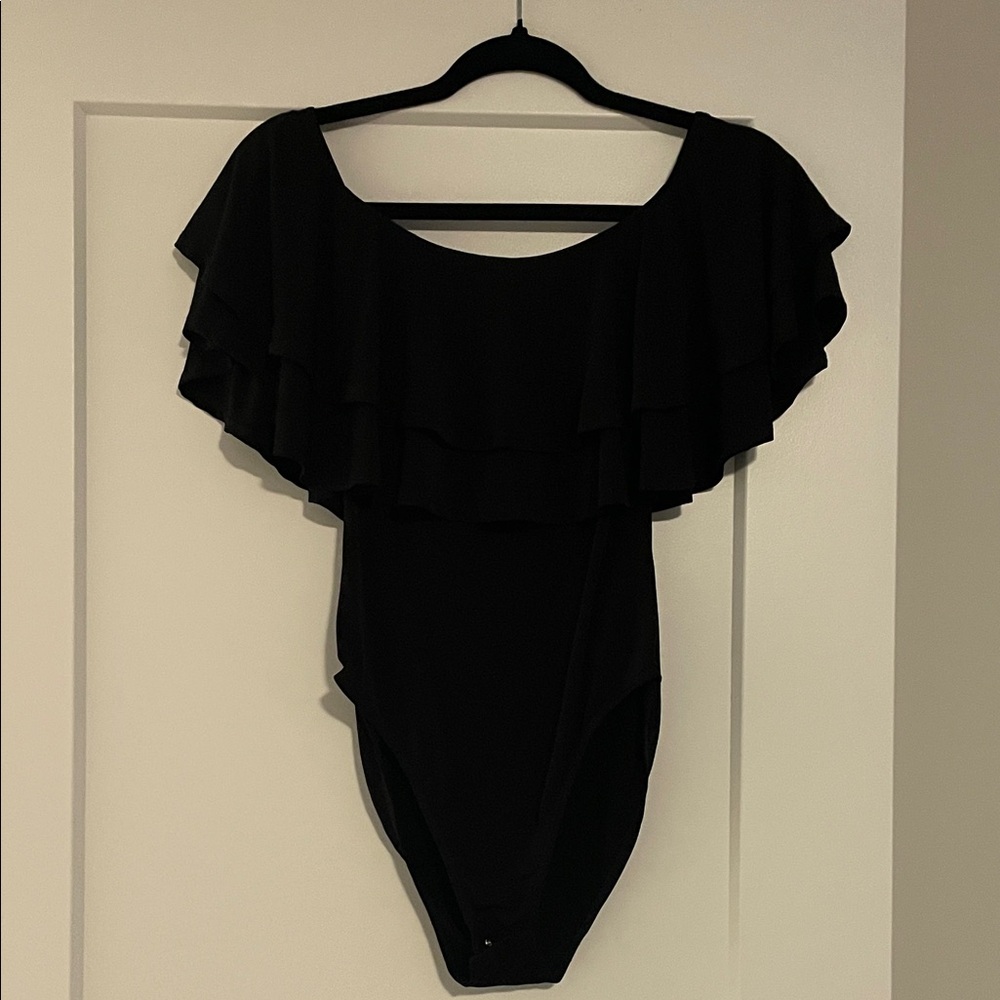 New Look Black Ruffle Bodysuit
